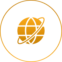 Global connectivity symbol in orange